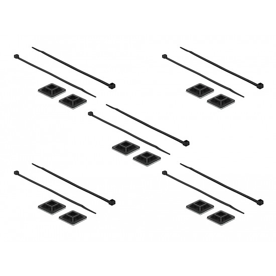 Delock Kábelkötegelő talp 25 x 25 mm, kábelkötegelővel, melynek hossza 300 mm x szélessége 4,8 mm fe (18831)