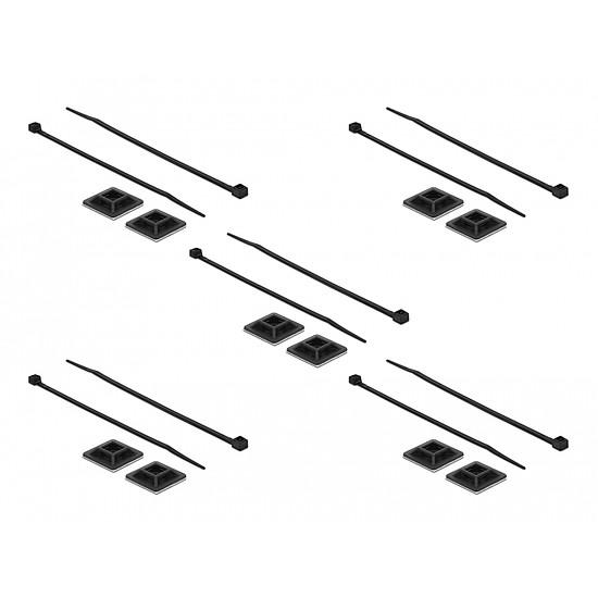 Delock Kábelkötegelő talp 28 x 28 mm, kábelkötegelővel, melynek hossza 300 mm x szélessége 3,4 mm fe (18681)