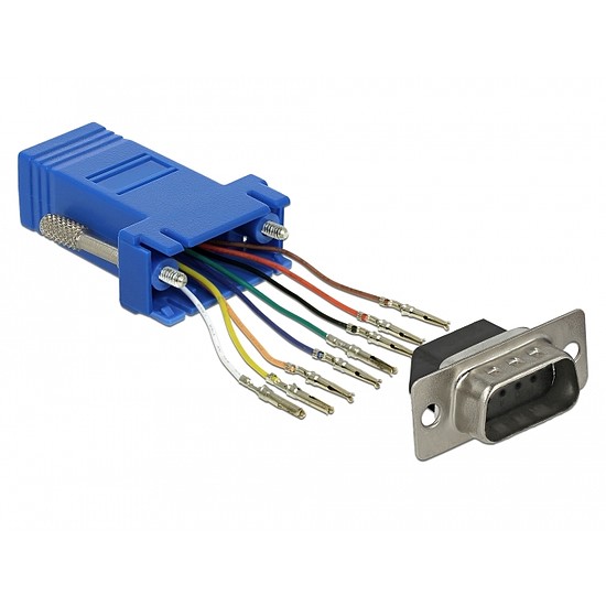 Delock Kék Sub-D 9-tűs apa RJ45 anya összekötő adapter (66167)