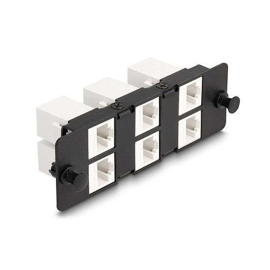 Delock Keystone adapter panel 6 portos fekete (66996)