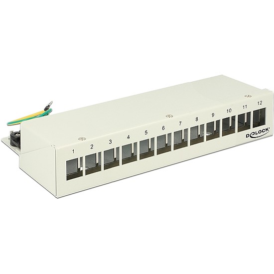 Delock Keystone Desktop Patch Panel 12 Port grey (43335)