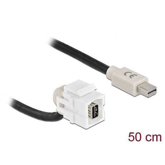 Delock Keystone modul, mini DisplayPort-csatlakozóhüvely 110 > mini DisplayPort-csatlakozódugó, káb (86860)