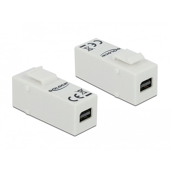 Delock Keystone modul, mini DisplayPort-csatlakozóhüvely > mini DisplayPort-csatlakozóhüvely (86387)