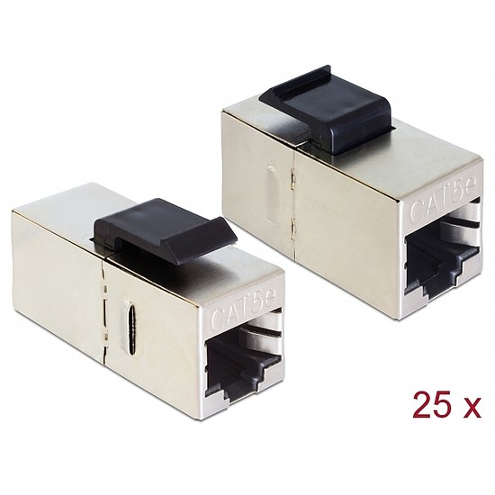 Delock Keystone modul, RJ45-aljzat > RJ45-aljzat, Cat.5e kisméretű 25 db.-os (86628)