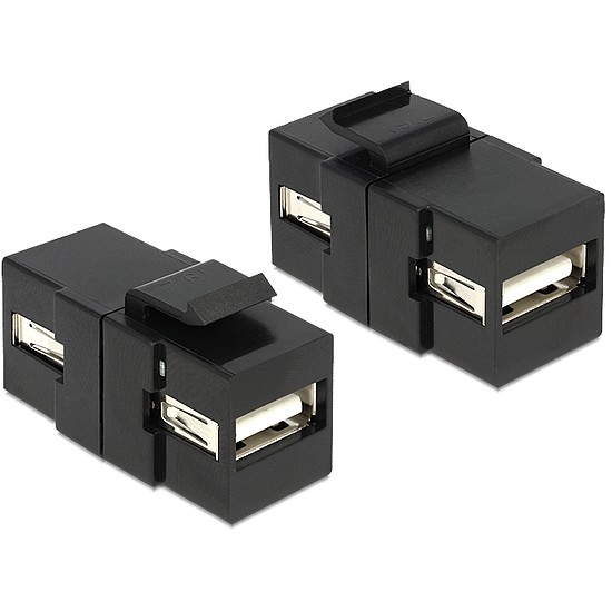 Delock Keystone modul USB 2.0 A foglalat > USB 2.0 A foglalat, fekete (86367)