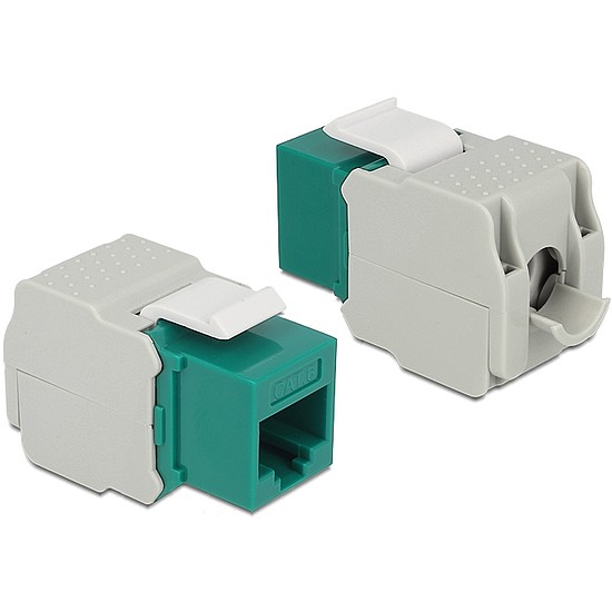 Delock Keystone modul zöld színű RJ45 aljzat - LSA CAT.6 UTP csatlakozókkal (86349)