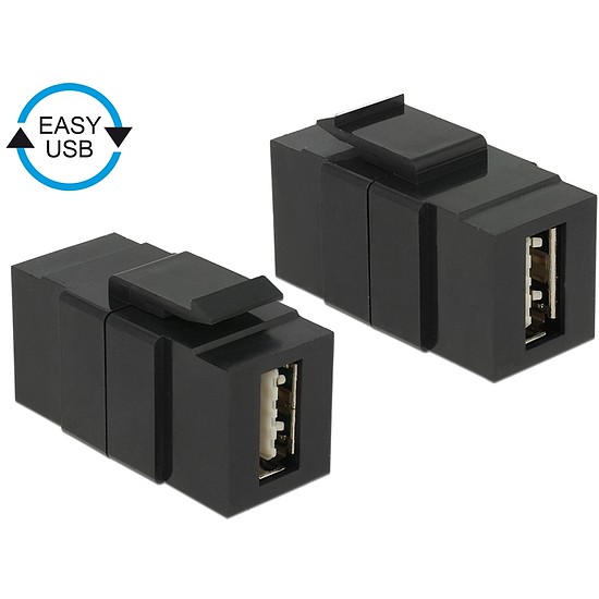 Delock Keystone module EASY-USB 2.0 A female > EASY-USB 2.0 A female black (86368)