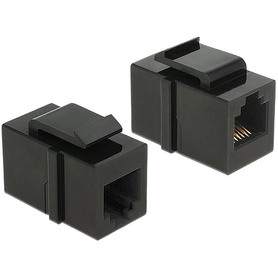 Delock Keystone module RJ12 female > RJ12 female Cat.3 black (86390)