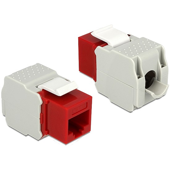 Delock Keystone Module RJ45 female > LSA Cat.6 UTP red (86344)