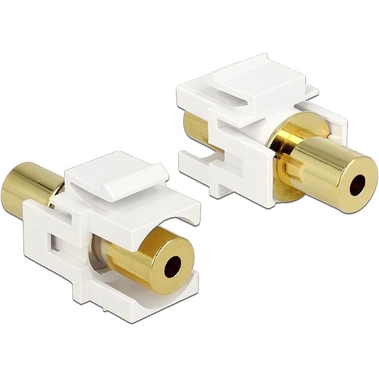 Delock Keystone Module stereo jack anya 3.5 mm 4 pin > stereo jack anya 3.5 mm 4 pin, aranyozott, fe (86363)