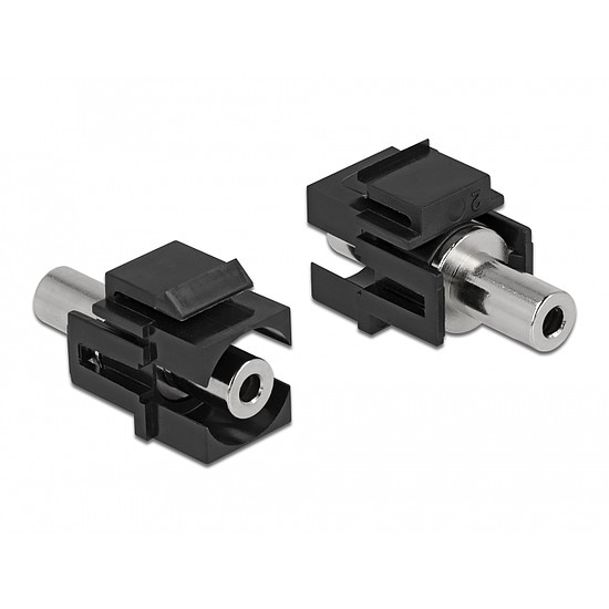 Delock Keystone Module sztereo jack anya 3,5 mm 3 tűs - sztereo jack anya 3,5 mm 3 tűs, fekete (86859)