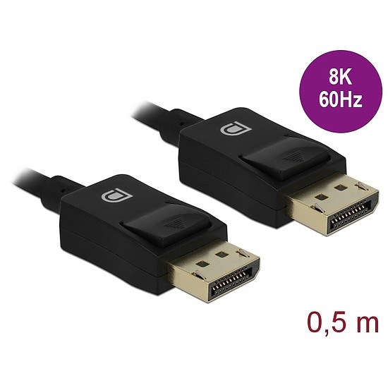 Delock Koaxiális DisplayPort kábel 8K 60 Hz 0,5 m (85299)