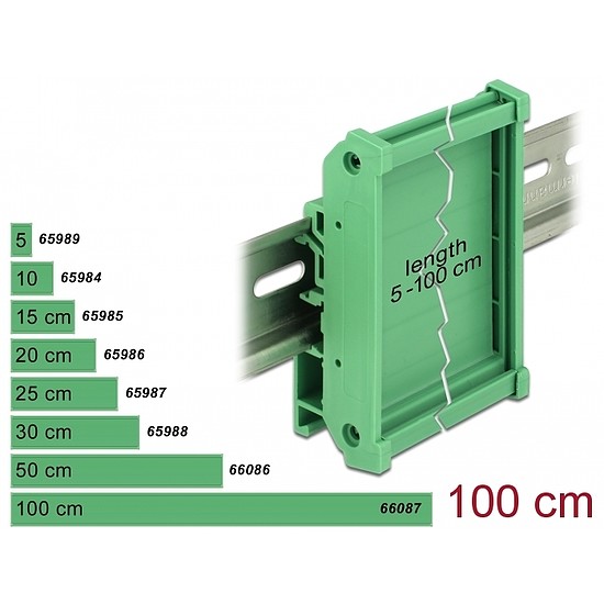 Delock Laprögzítő 100 cm hosszú DIN Rail-ekhez (66087)