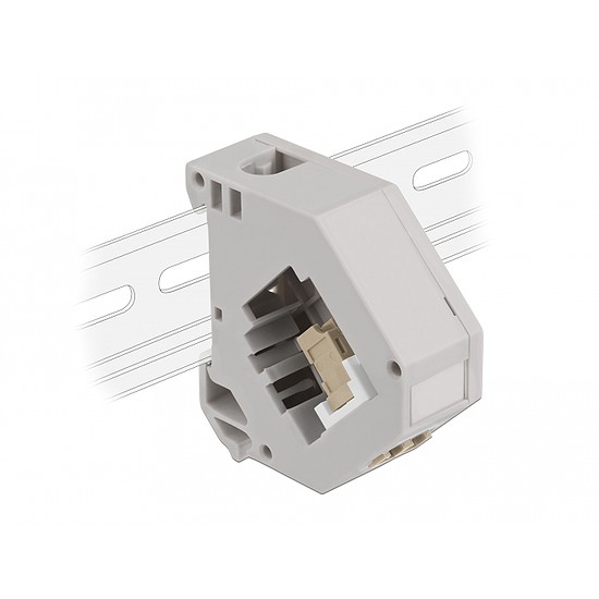 Delock Lila DIN sín adapter Keystone LC Duplex bézs (87193)