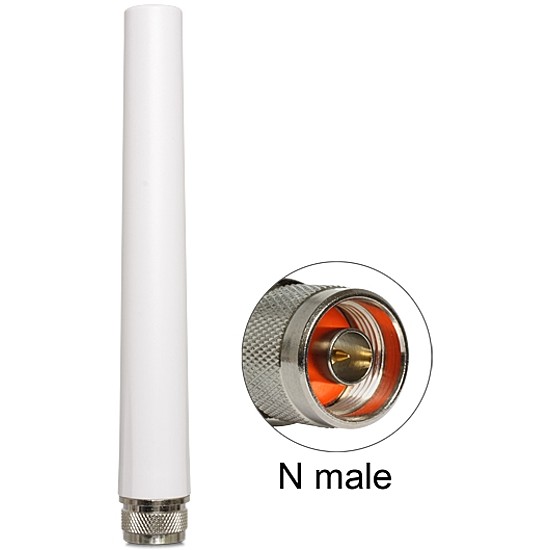 Delock LTE Antenna N Plug 2.5 dBi Omnidirectional Fix White Outdoor (88980)