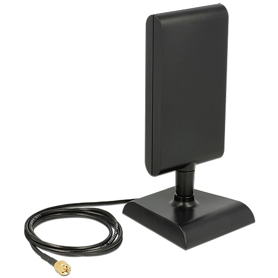 Delock LTE Antenna SMA Band 1/3/7/20 2 ~ 4 dBi Directional Joint With Stand Black (88992)