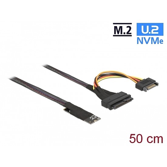 Delock M.2 kulcs M - U.2 SFF-8639 NVMe adapter 50 cm hosszú kábellel (62984)