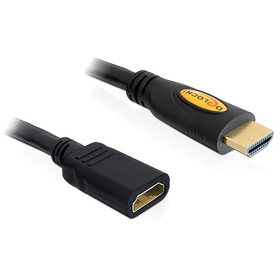 Delock magas sebességű HDMI hosszabbító kábel, Ethernettel, A apa / anya, 1 m (83079)