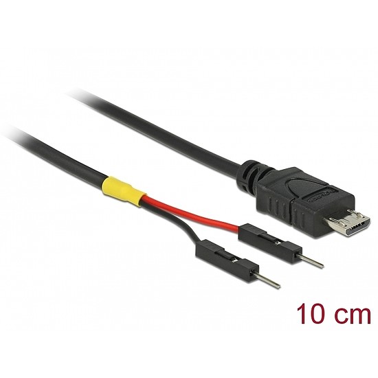 Delock Micro-B típusú USB tápkábel 2 db. különálló tűfejes apa véggel hossza 10 cm (85406)