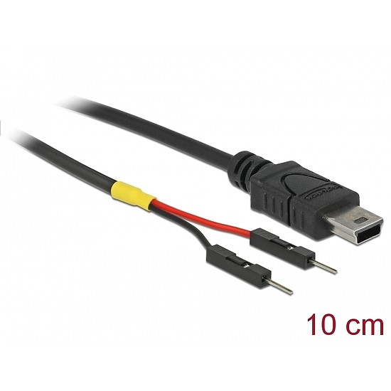 Delock Mini-B típusú USB tápkábel 2 db. különálló tűfejes apa véggel hossza 10 cm (85412)