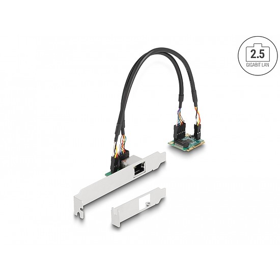 Delock Mini PCIe I/O PCIe teljes méretű 1 x RJ45 2,5 Gigabit LAN (95271)