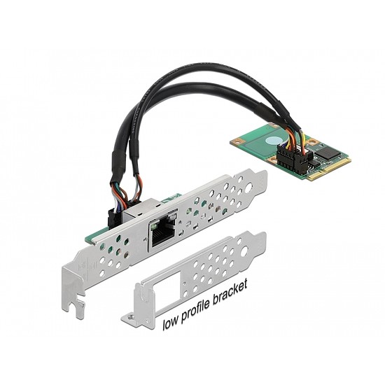 Delock Mini PCIe I/O PCIe teljes méretű 1 x RJ45 Gigabit LAN (95266)