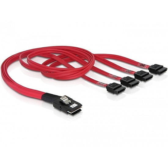 Delock mini SAS 36 tűs - 4db SATA kábel (SFF 8087 - 4db SATA) 50cm (83057)