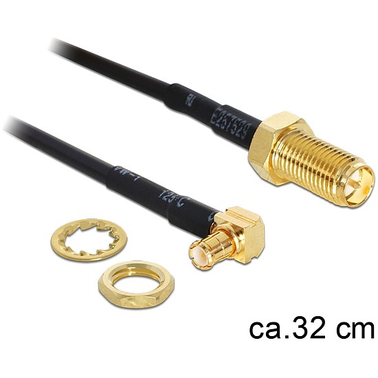 Delock MMCX csatlakozódugó > RP-SMA Jack adapter, 320 mm (88472)