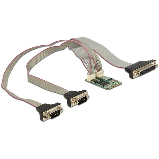 Delock Module MiniPCIe I/O PCIe full size 2 x Serial RS-232 + 1 x Parallel (95246)