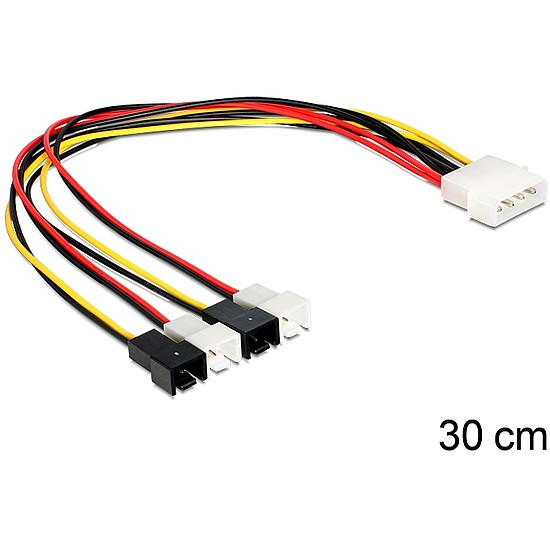 Delock Molex 4 pin apa > 4 x 2 pin ventillátor tápkábel (83343)