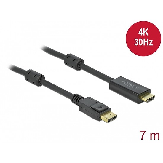 Delock Passzív DisplayPort 1.2 - HDMI kábel 4K 30 Hz 7 méter hosszú (85961)