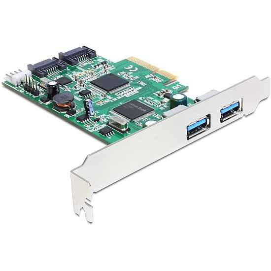 Delock PCI Express kártya > 2 x külső USB 3.0, 2 x belső SATA 6 Gb/s (89359)