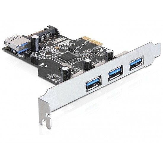 Delock PCI Express kártya > 3 x külső + 1 x belső USB 3.0 (89301)