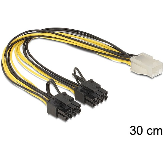 Delock PCI Expressz táp 6 pin anya > 2 x 8 pin apa kábel (83433)