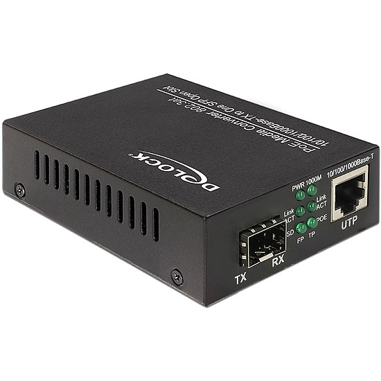 Delock PoE+ Media Converter 10/100/1000Base-T to SFP (86180)