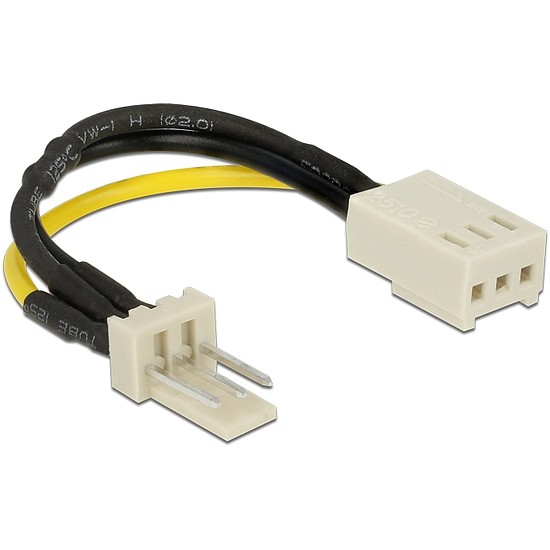 Delock Power Cable 3 pin male > 3 pin female (fan) 8 cm Reduction of rotation speed (83656)