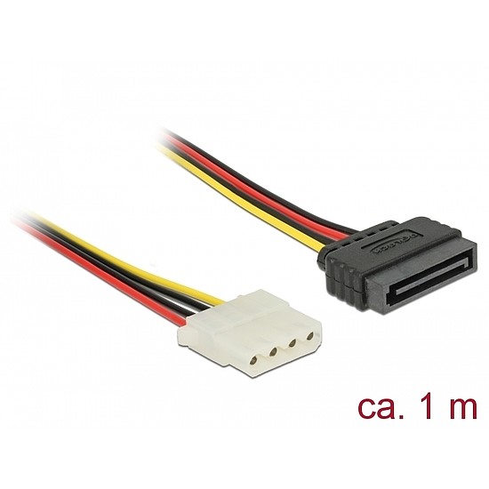 Delock Power Cable SATA 15 pin female > 4 pin female 100 cm (60140)