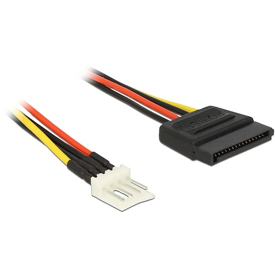 Delock Power Cable SATA 15 pin male > 4 pin floppy male 24 cm (83877)