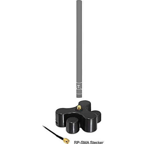 Delock RP-SMA anntenna alap, fekete (88439)