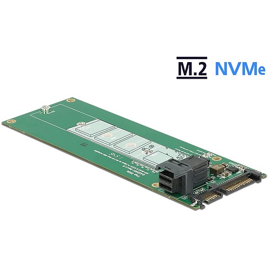 Delock SATA-átalakító, 22 tűs / SFF-8643 NVMe > 1 x M.2 NGFF M aljzat (62703)