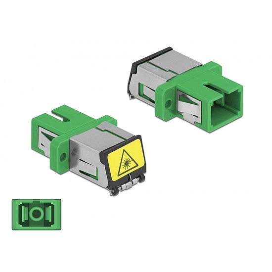 Delock SC optikai szálas csatlakozó Párosító lézervédő zárral / borítással Simplex anya - SC Simplex (86887)