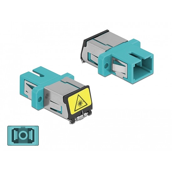 Delock SC optikai szálas csatlakozó Párosító lézervédő zárral / borítással Simplex anya - SC Simplex (86890)