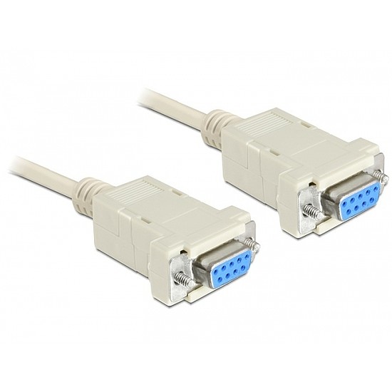 Delock soros null modem kábel, 9 pin anya / anya, 1,8 m (84077)