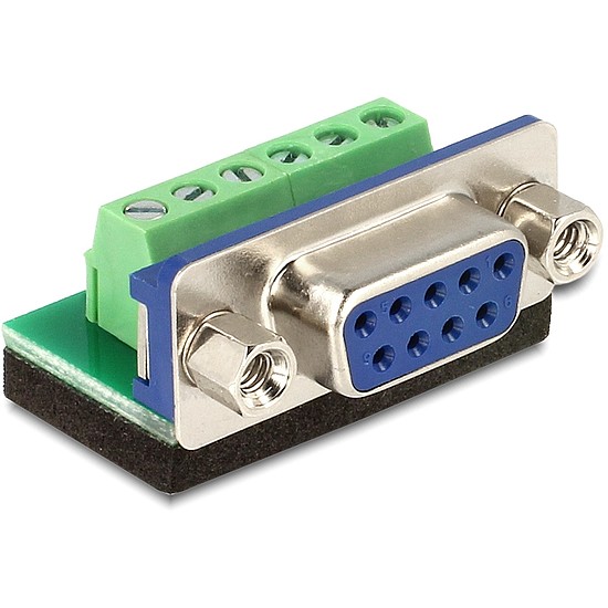 Delock Sub-D 9 pin anya > Terminal block 6 pin adapter (65498)