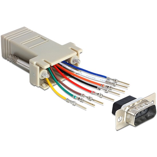 Delock Sub-D 9 Pin apa > RJ45 anya adapter, szerelő készlet (65462)