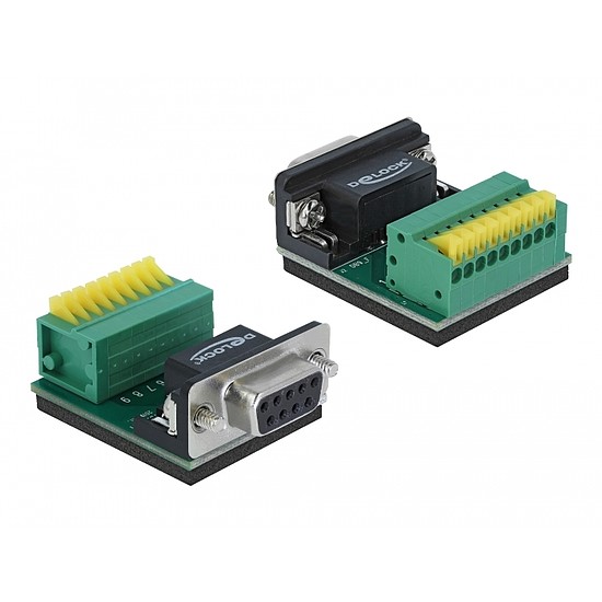 Delock Sub-D 9 tűs adapter anya - 9 tűs nyomógombos Terminal Block (66322)