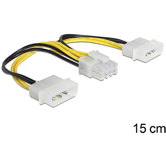 Delock tápkábel 8 pines EPS > 2 x 4 pines molex (83410)