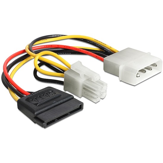 Delock tápkábel Molex 4 pinen apa > SATA 15 pines anya + P4 apa (60127)