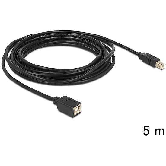 Delock USB 2.0 B apa > B anya hosszabbító kábel, 5 m (83429)