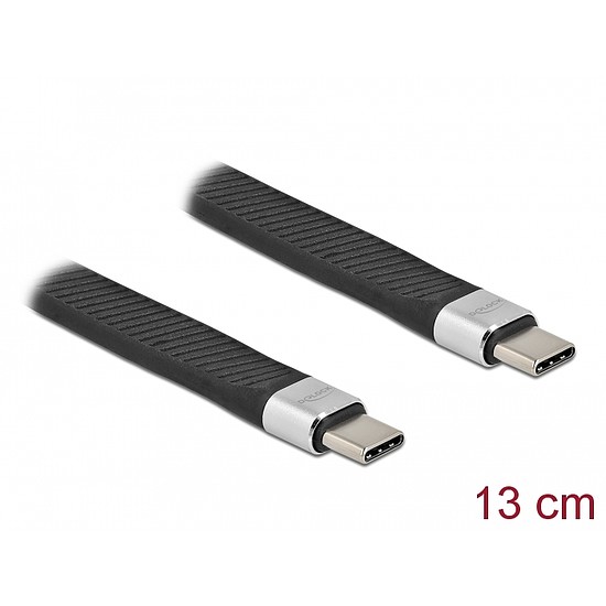 Delock USB 2.0 FPC lapos csík kábel USB Type-C - USB Type-C 13 cm PD 5 A E-Marker (86940)